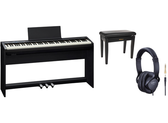 <b>Roland FP-30X piano preto com MÓVEL ROLAND KSC-70-BK, BARRA 3 PEDAIS ROLAND KPD-70-BK, BANCO PIANO ROLAND RPB-100BK e AUSCULTADORES ROLAND RH-5</b> <b>Roland FP-30X piano preto com MÓVEL ROLAND KSC-70-BK, BARRA 3 PEDAIS ROLAND KPD-70-BK, BANCO PIANO ROLAND RPB-100BK e AUSCULTADORES ROLAND RH-5</b>